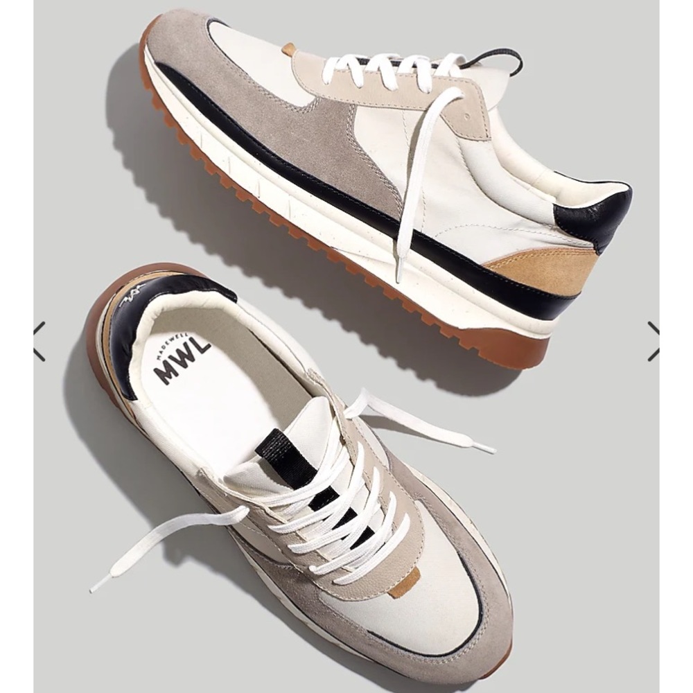 Madewell Kickoff Trainer Sneakers in (Re)sourced Canvas and Suede size 7